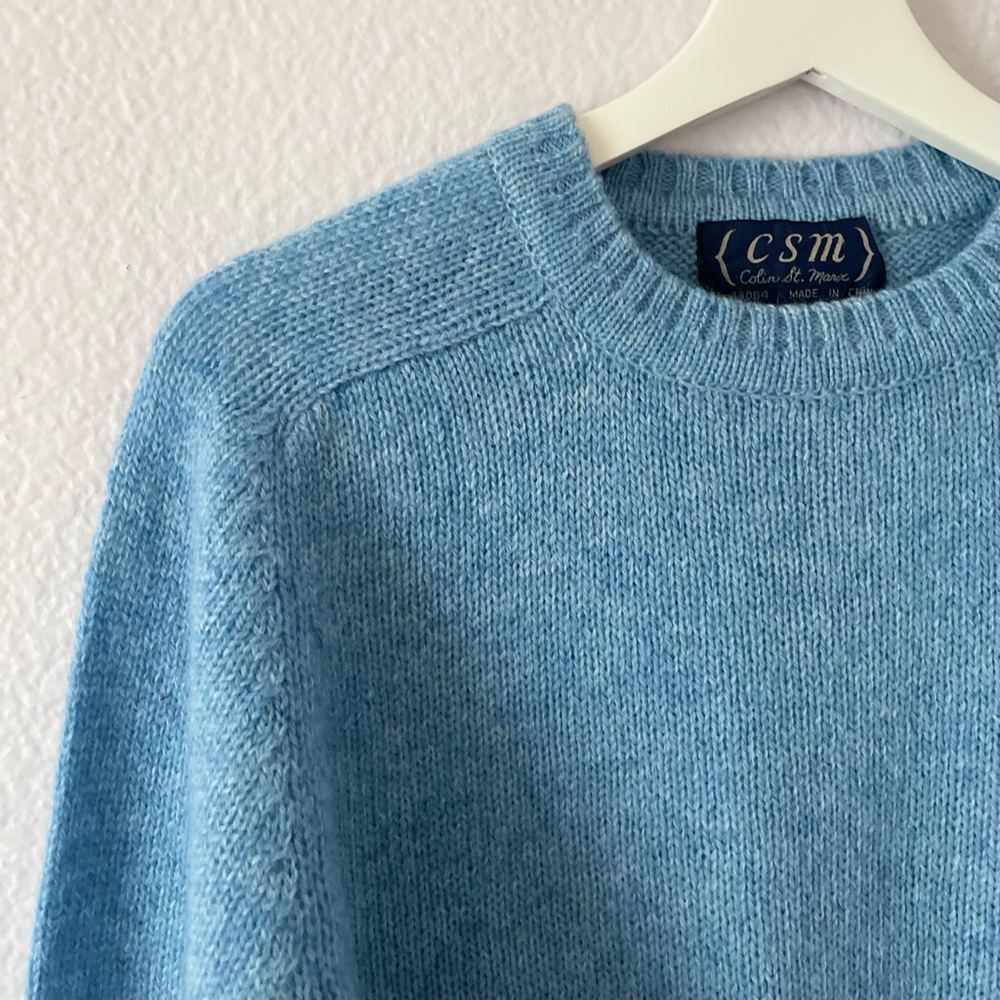 VTG CSM Men's Knit Shetland Wool Blend Crew Neck Sweater, Sz M